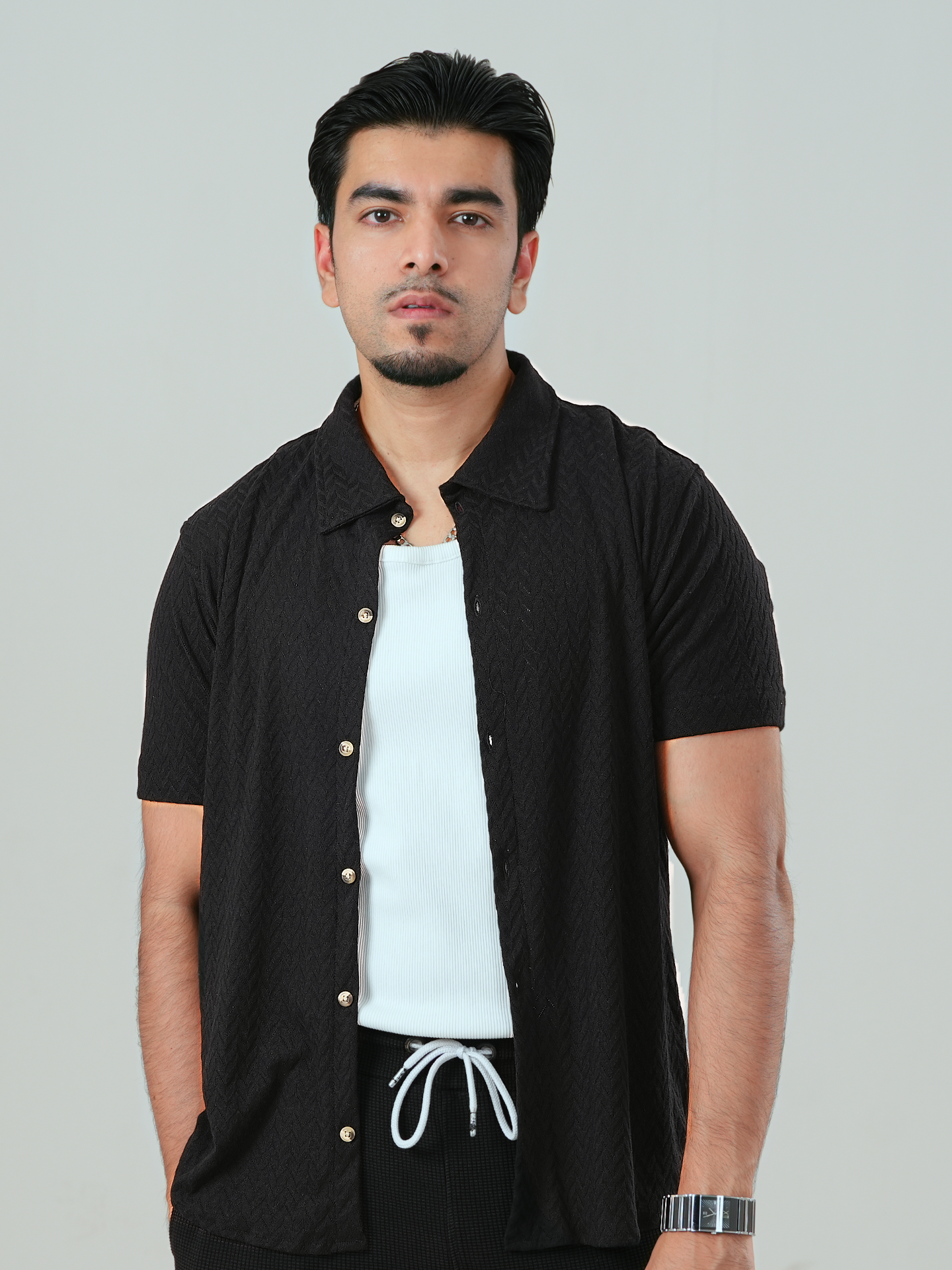 Black Knitted Shirt