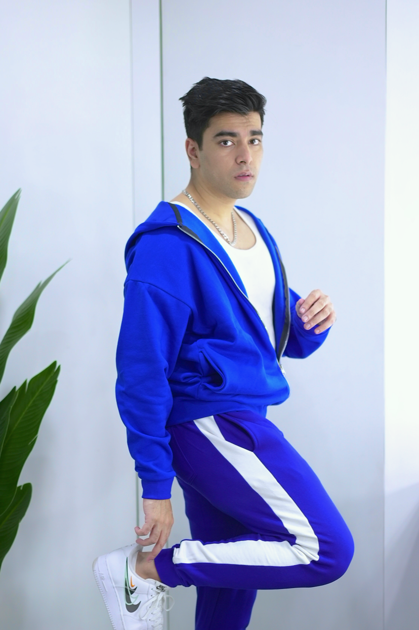 ZIPPED HOODIE - Electric Blue