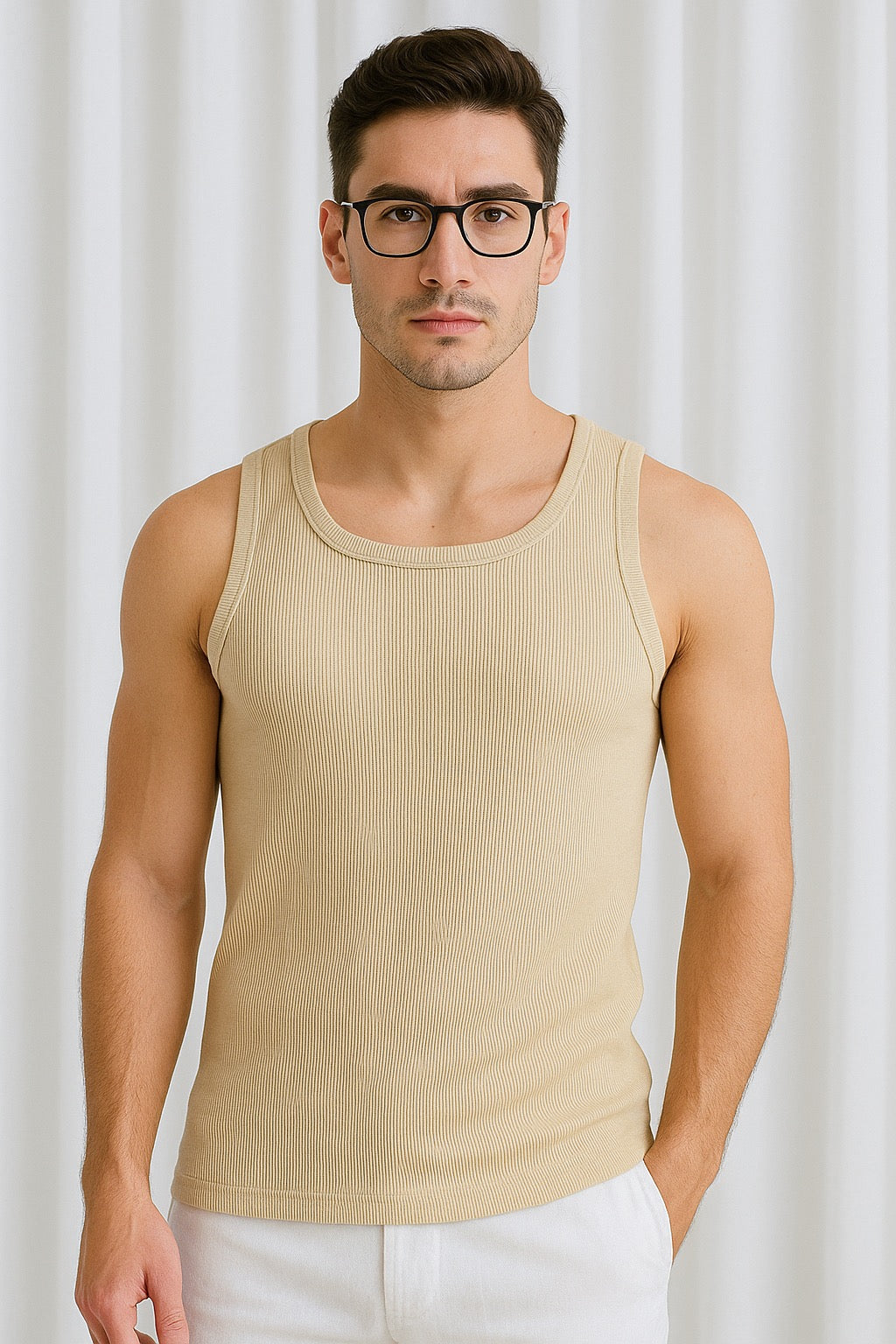 Mens Tank - Beige