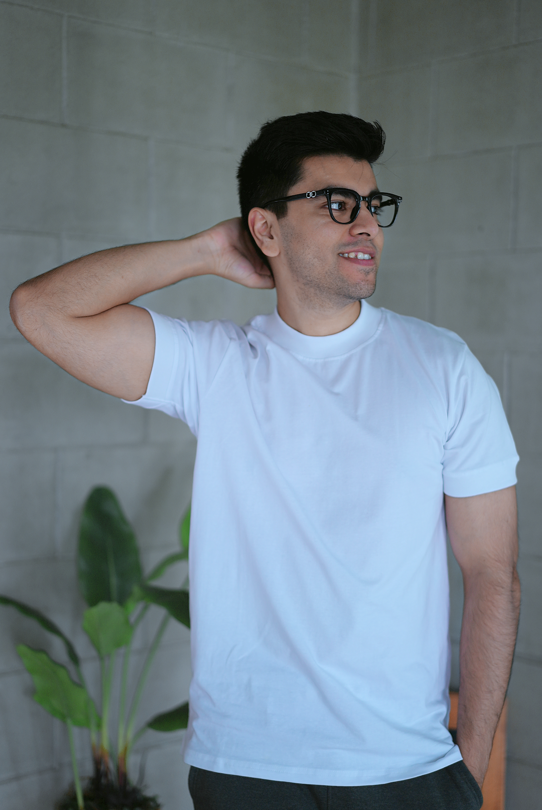 High neck T-shirt (Grey)