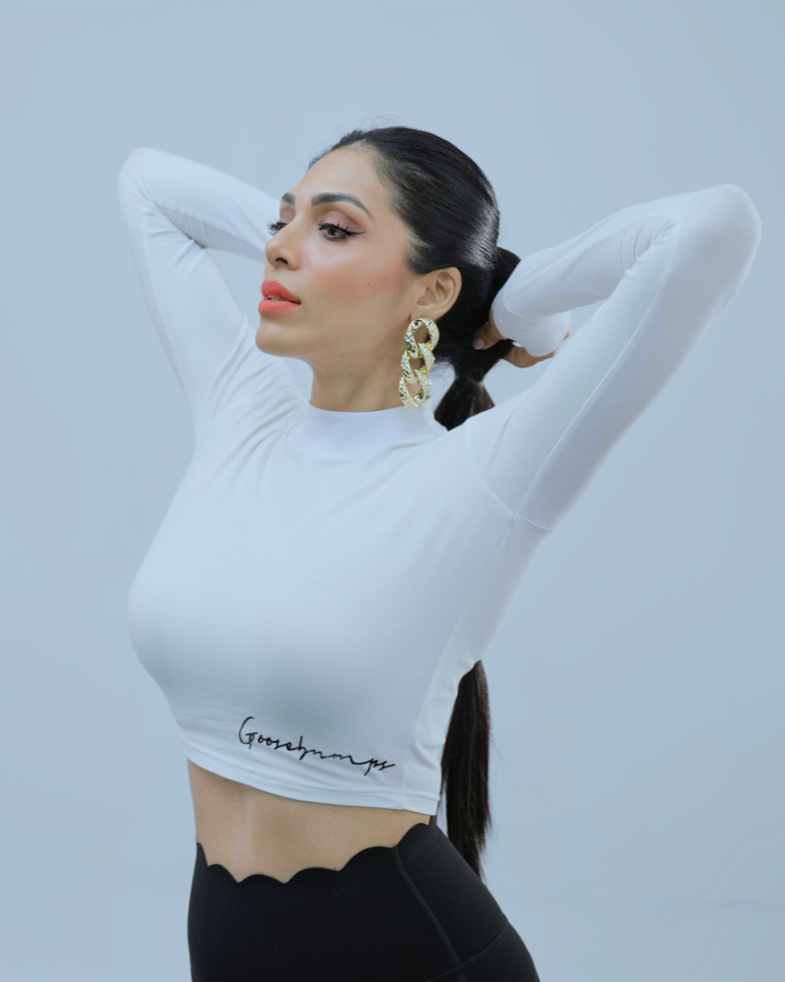 Full Sleeve White Crop