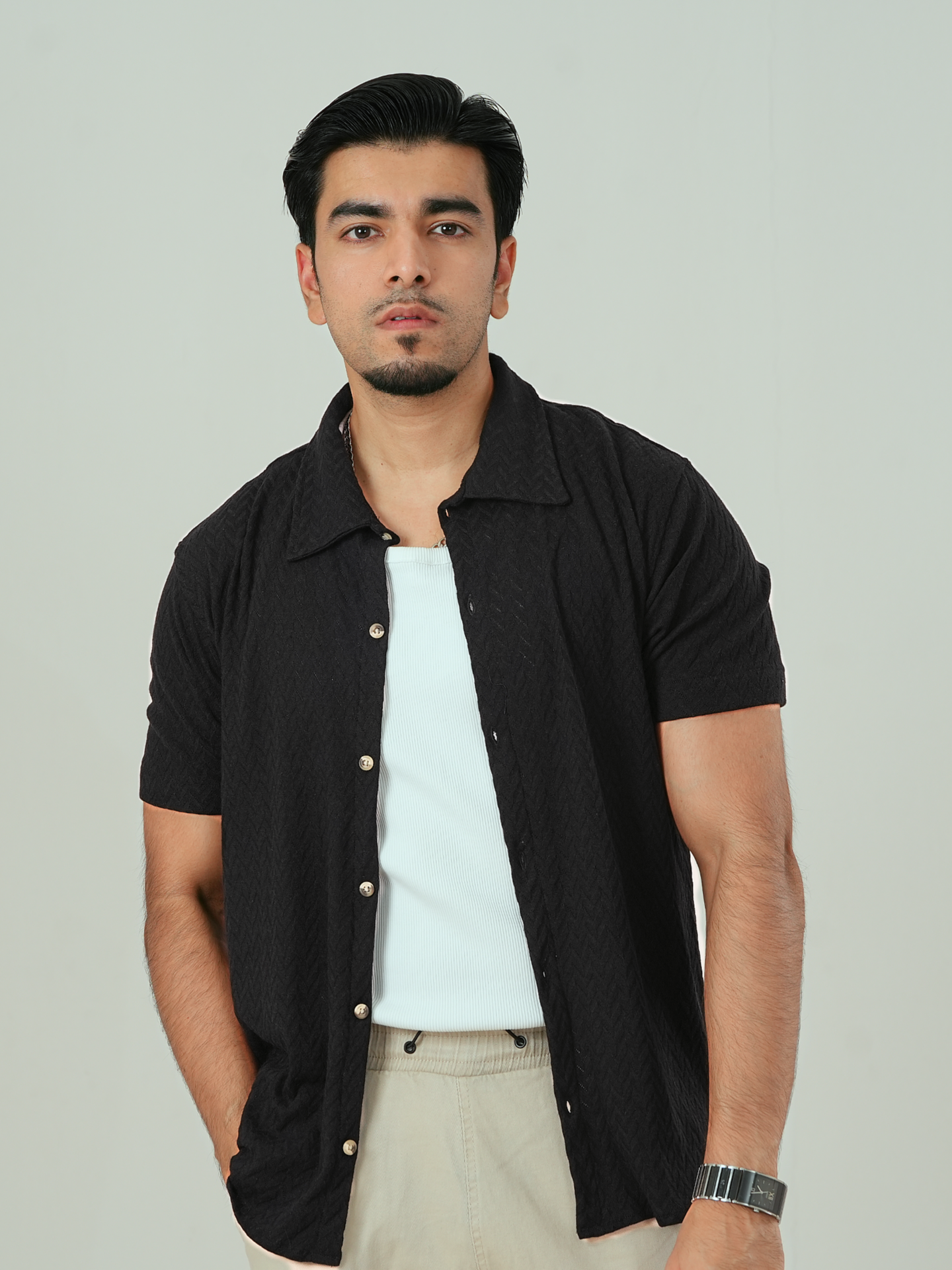 Black Knitted Shirt