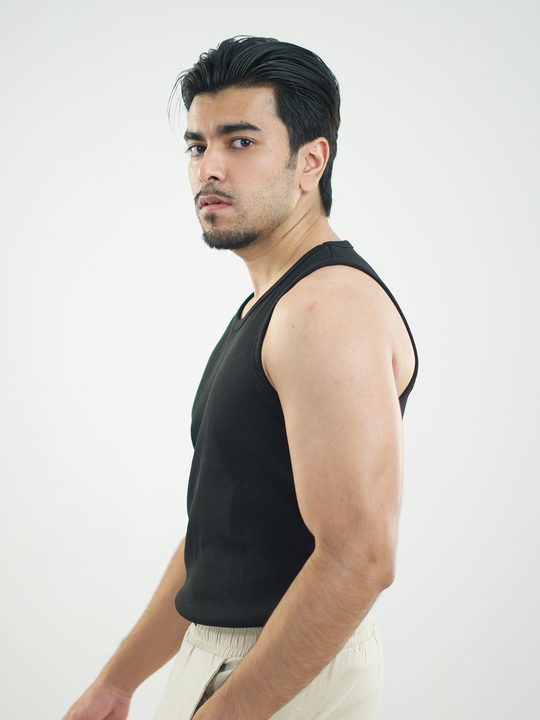 Mens Inner Vest - BLACK