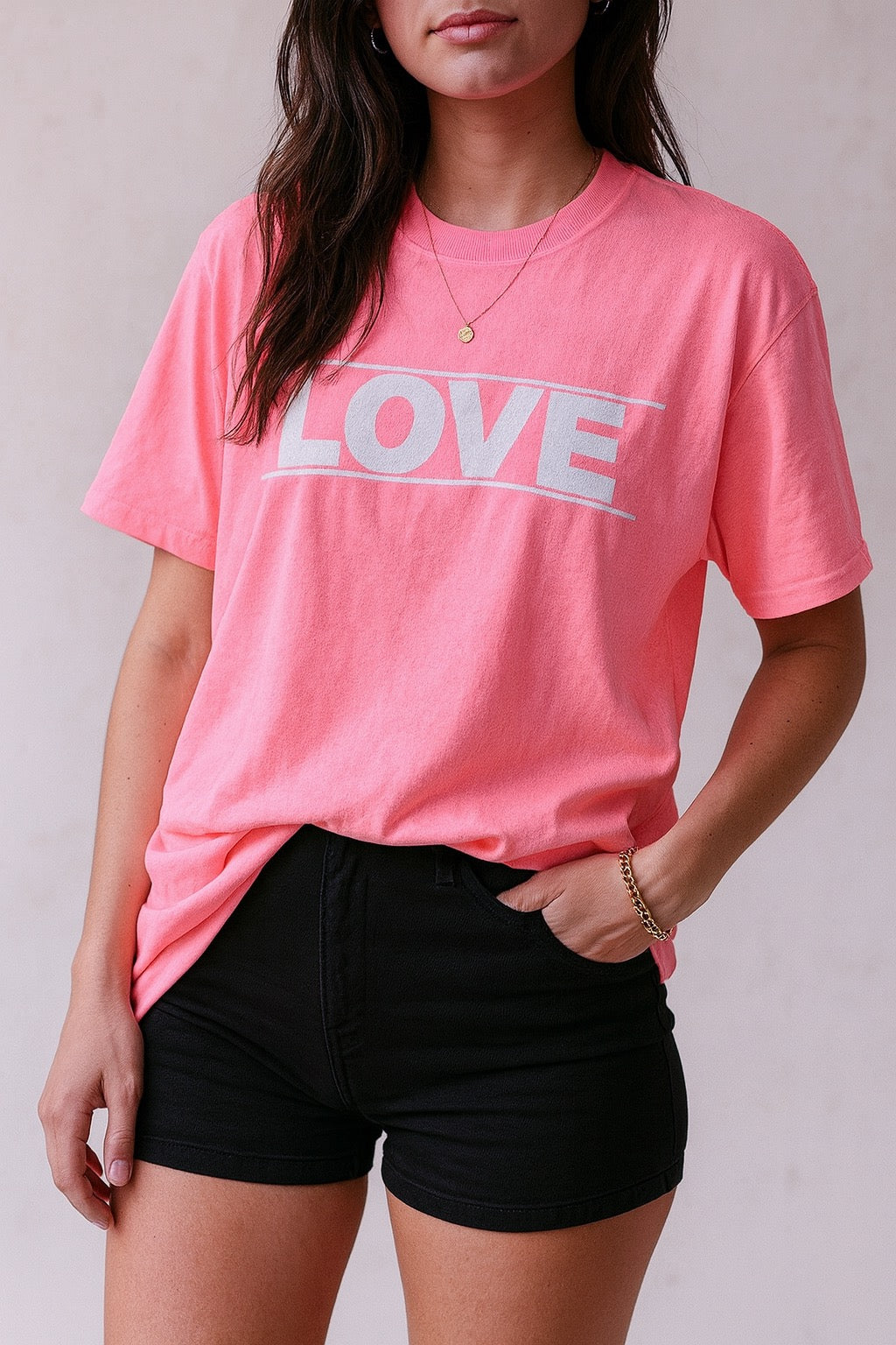 LOVE SICK - PINK DROP SHOULDER