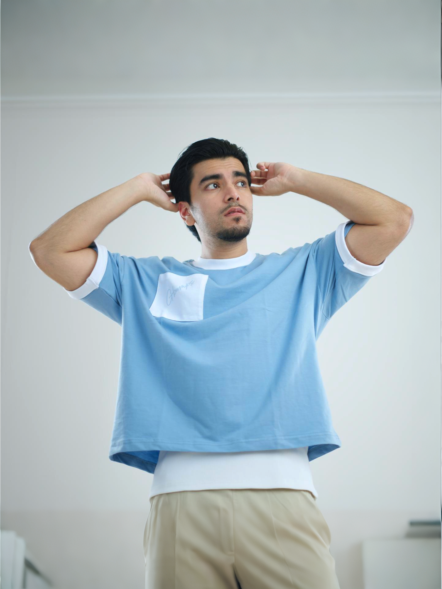 Ice Blue Short-length Tshirt