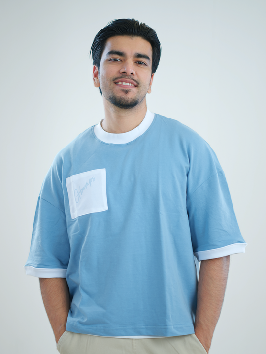 Ice Blue Short-length Tshirt