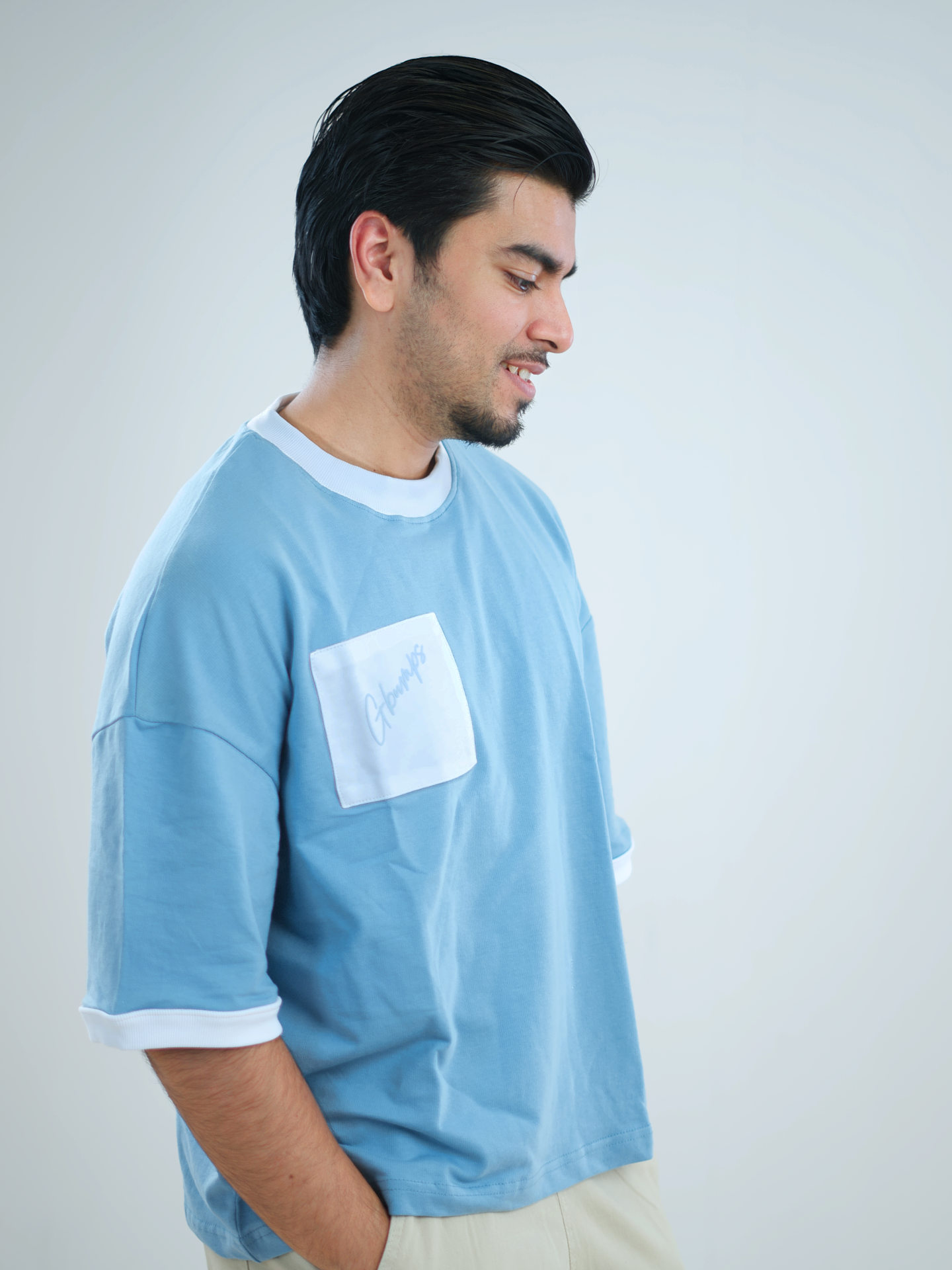 Ice Blue Short-length Tshirt