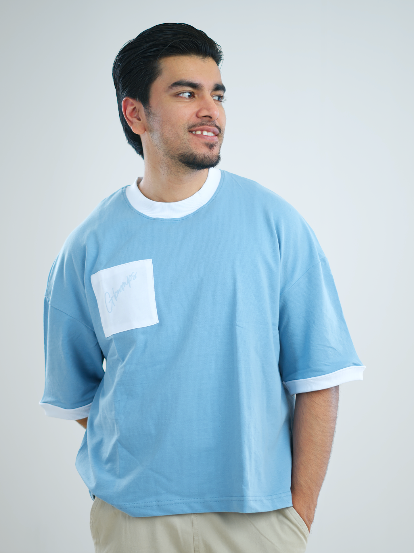 Ice Blue Short-length Tshirt