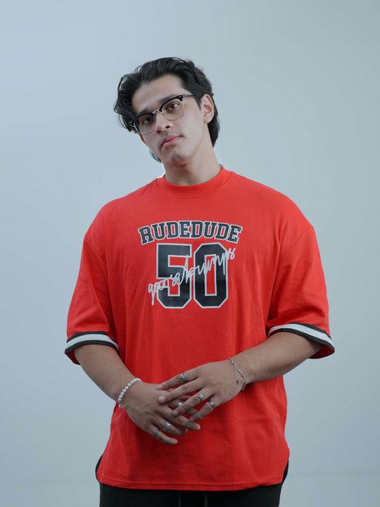 DROP SHOULDER - Bright Red