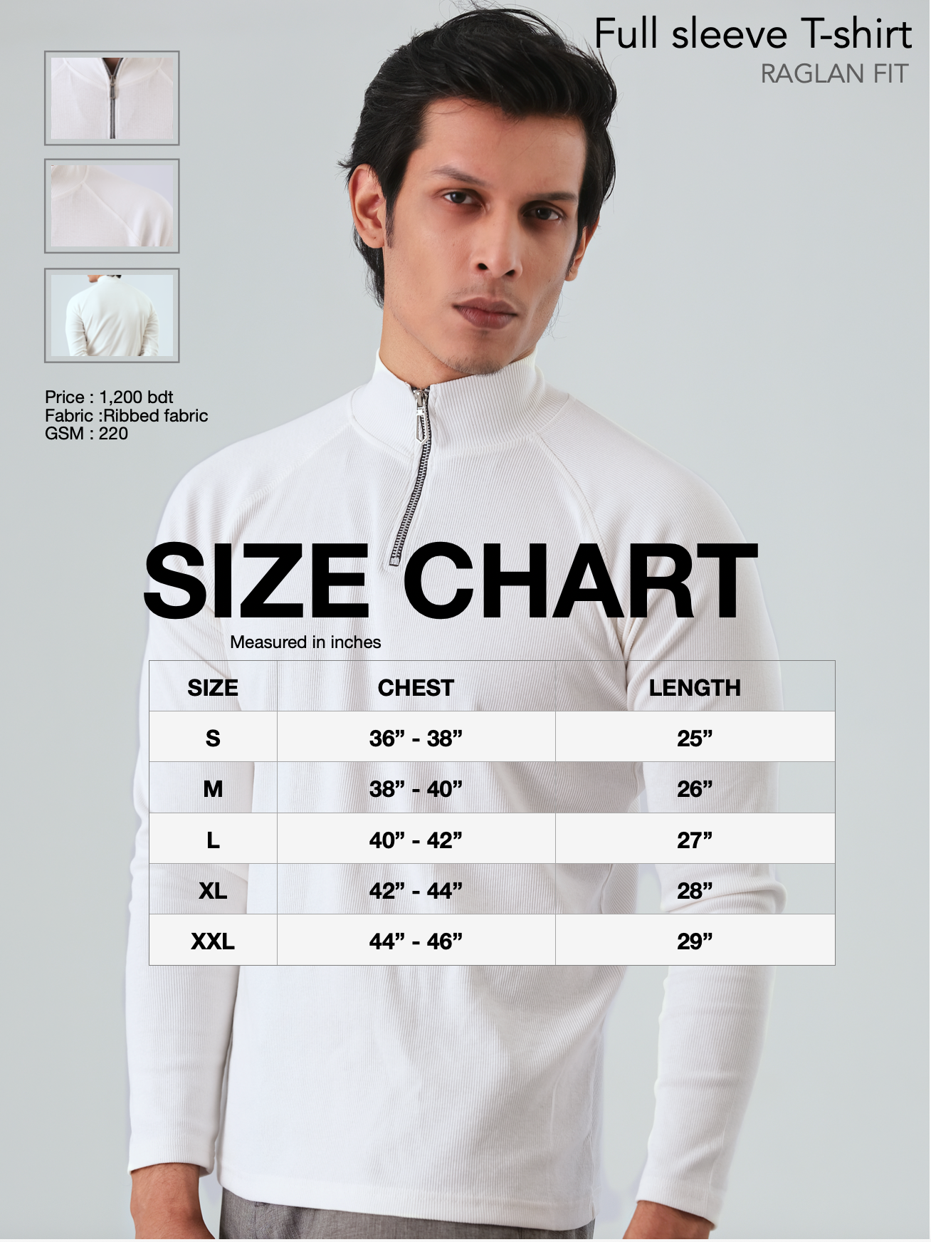 Long Sleeve Raglan | White