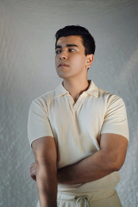 POLO T-SHIRT - Cream White