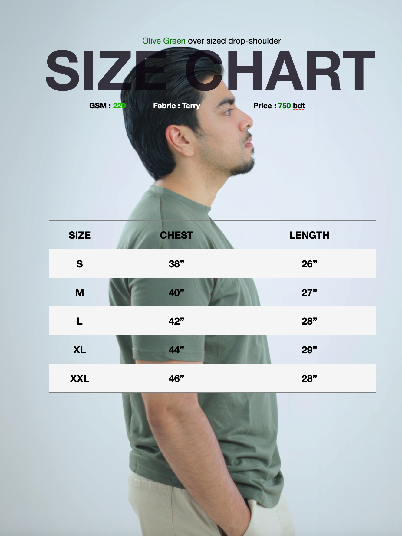 Fitted T-shirt - Olive green