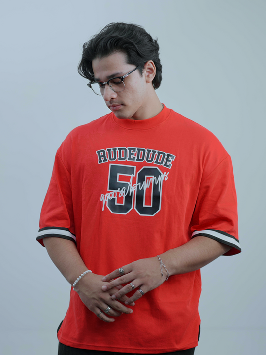 DROP SHOULDER - Bright Red